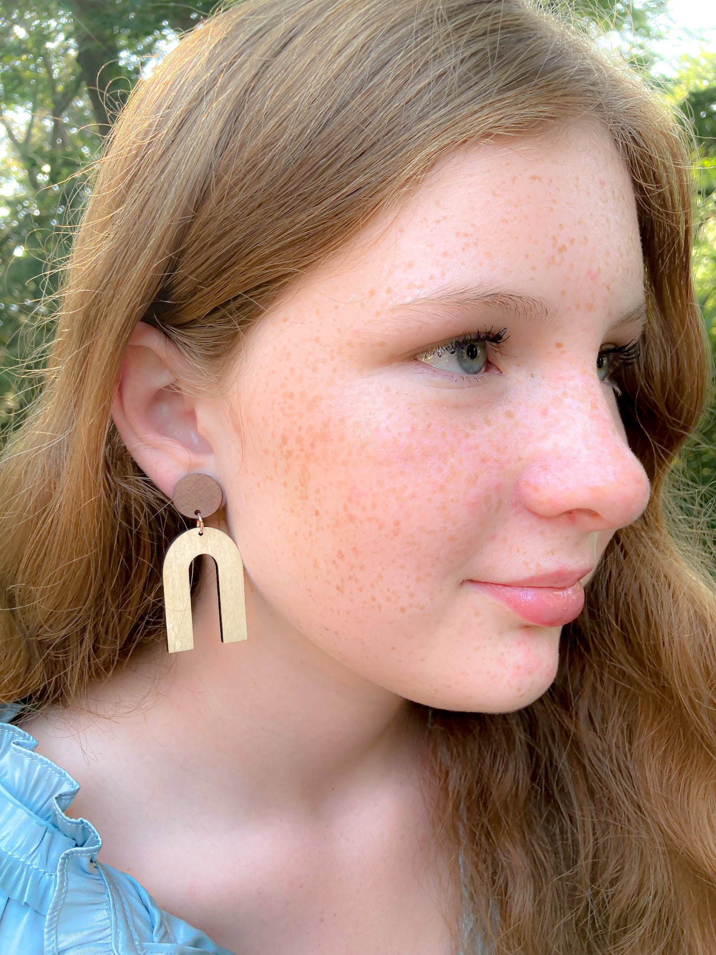 Arches in Bare - Walnut and Oak Arch Earrings