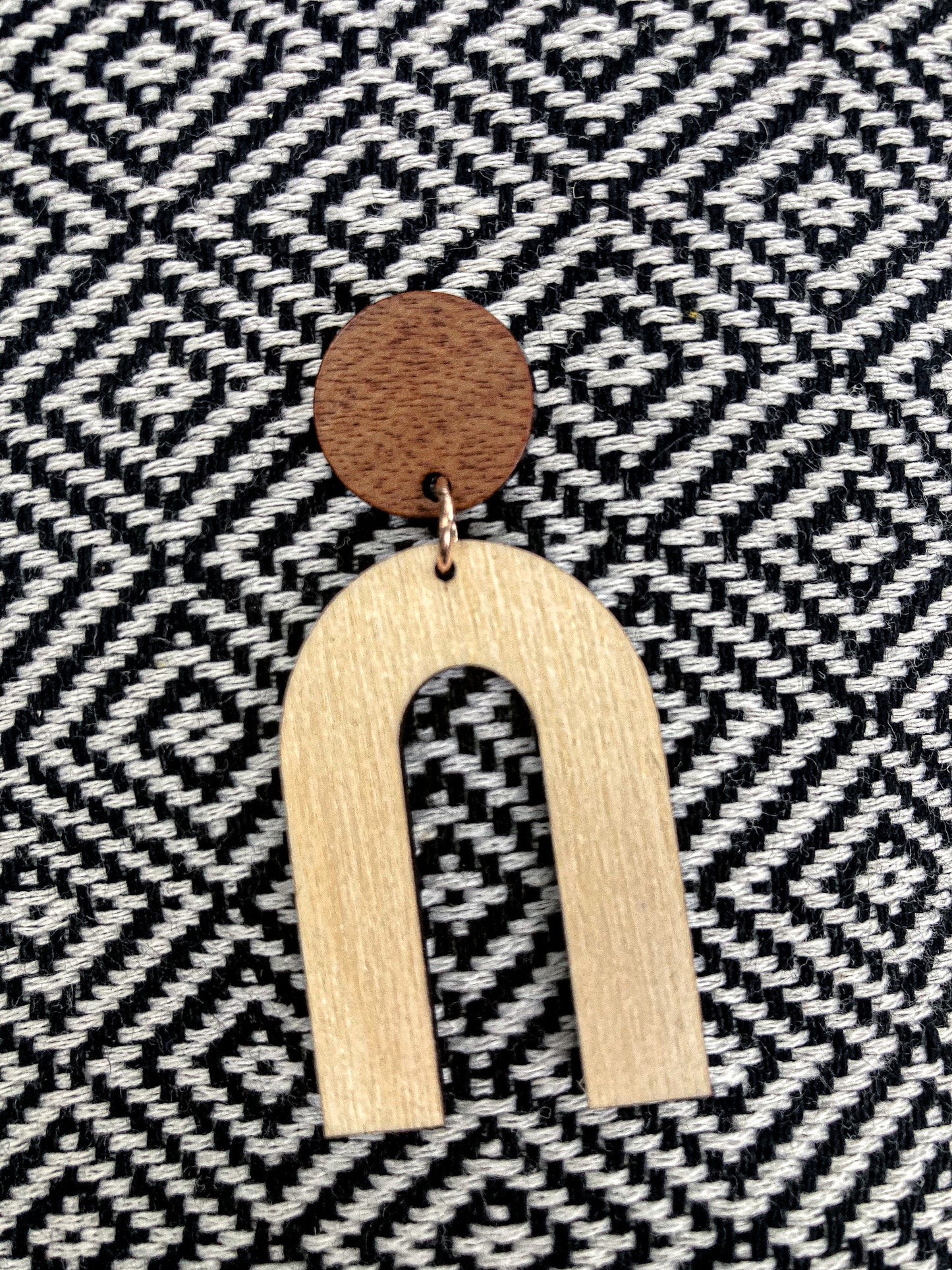 Arches in Bare - Walnut and Oak Arch Earrings