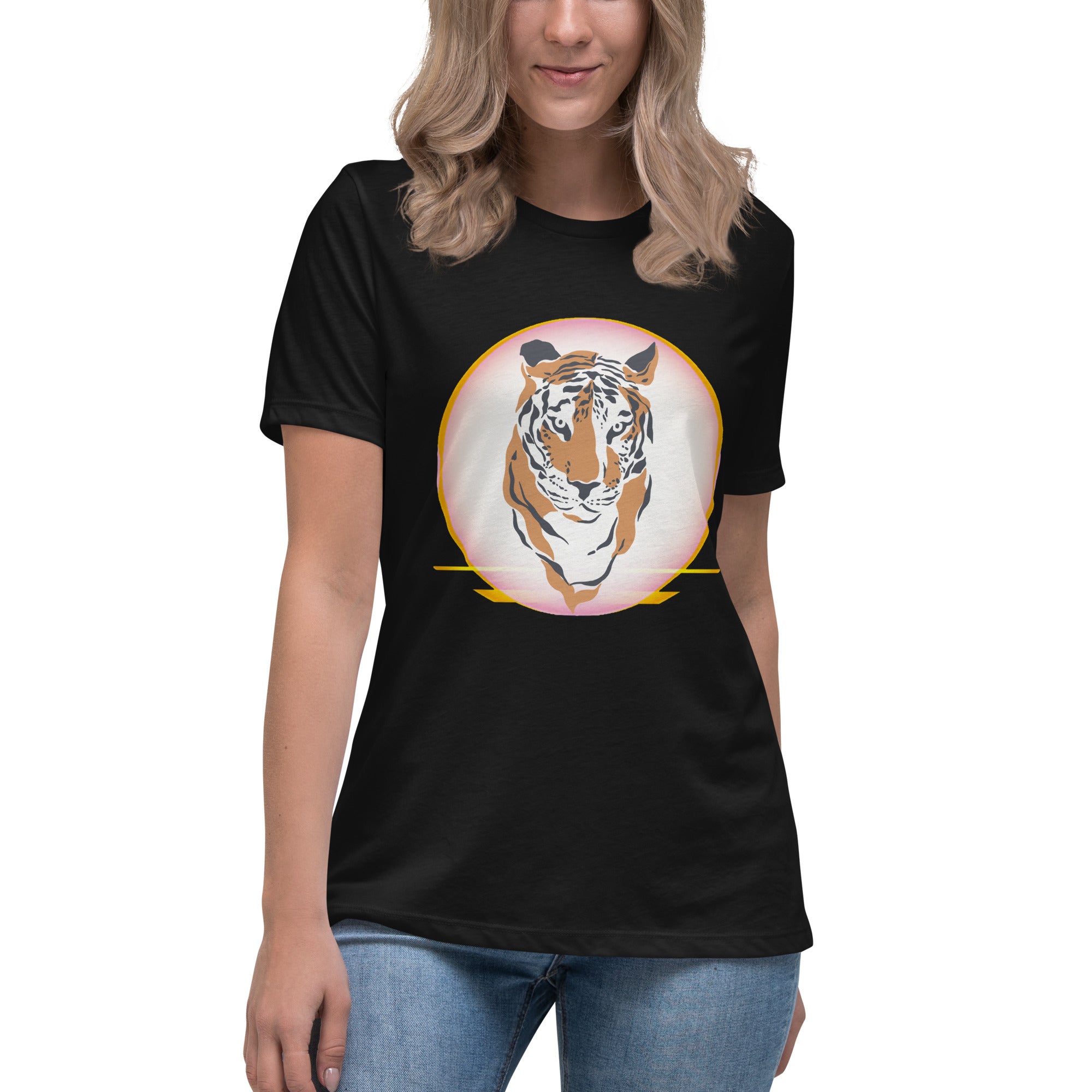 LUKYCILD Eye of The Tiger Shirt Women Vintage Tiger Printed Short Sleeve Tshirt Throwback Concert T-shirts Casual Tee Tops